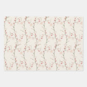 Cherry Blossom Pattern Boho Geschenkpapier Set (Vorderseite 3)
