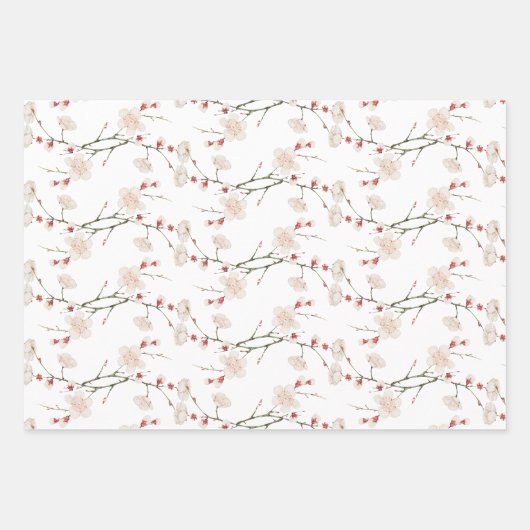 Cherry Blossom Pattern Boho Geschenkpapier Set (Vorderseite 2)
