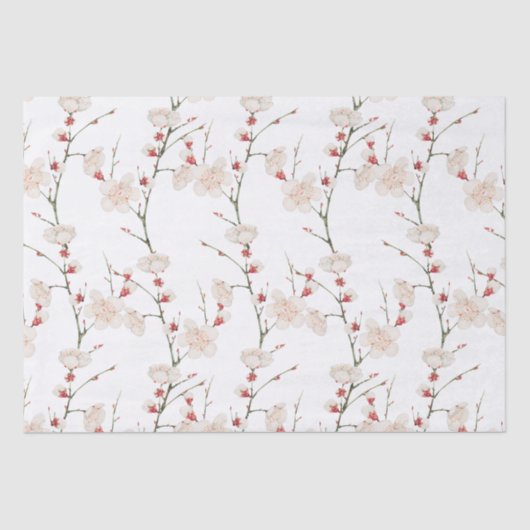 Cherry Blossom Pattern Boho Seidenpapier (Vorderseite)