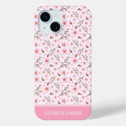 Cherry Blossom Pattern in pink tones Case-Mate iPhone Hülle (Rückseite)
