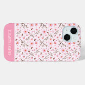 Cherry Blossom Pattern in pink tones Case-Mate iPhone Hülle (Rückseite (Horizontal))