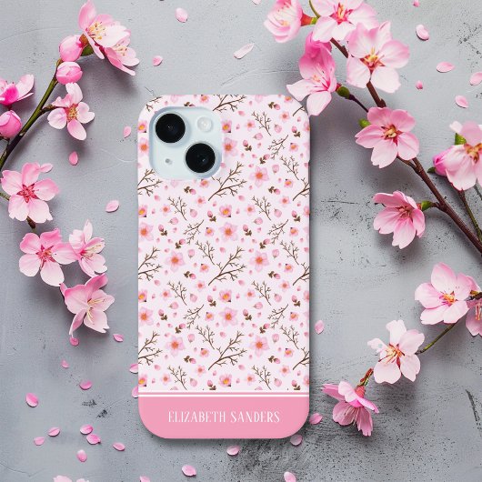Cherry Blossom Pattern in pink tones Case-Mate iPhone Hülle