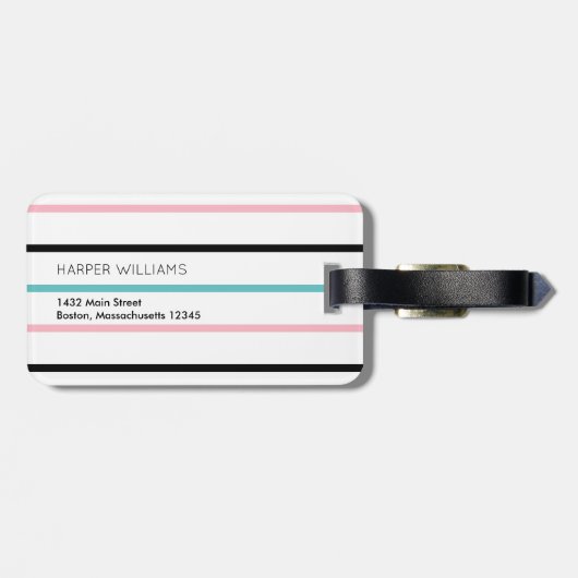 Cherry Blossom Pattern Individuelle Name-Adresse Gepäckanhänger (Rückseite horizontal)