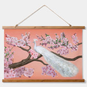 CHERRY BLOSSOM PEACOCK WANDTEPPICH MIT HOLZRAHMEN (Vorne)