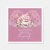 Cherry Blossom Personalisiert Bridal Tea Dusche Serviette (Vorderseite)
