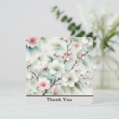 Cherry Blossom Personalisiert Dankeskarte (Stehend Vorderseite)