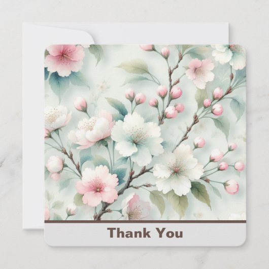 Cherry Blossom Personalisiert Dankeskarte (Vorderseite)