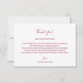 Cherry Blossom Photo Wedding Thank You Card Dankeskarte (Rückseite)