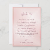 Cherry Blossom Photo Wedding Thank You Dankeskarte (Rückseite)