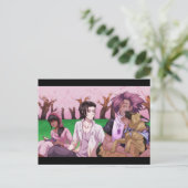 Cherry Blossom Picnic Card Postkarte (Stehend Vorderseite)