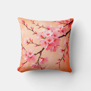 Cherry Blossom Pillow - Elegant Sakura Throw Cushi Kissen