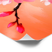 Cherry Blossom Pillow - Elegant Sakura Throw Cushi Poster (Ecke)