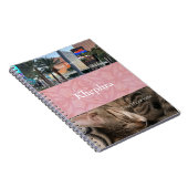 Cherry Blossom Pink Batik Name und Foto Collage Notizblock (Rechte Seite)