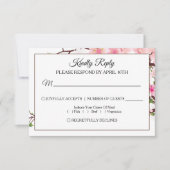 Cherry Blossom Pink Beige Wedding RSVP Card Karte (Vorderseite)