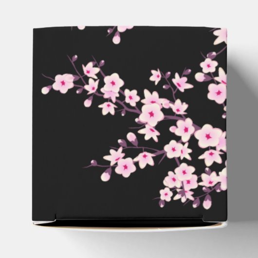 Cherry Blossom Pink Black Gevor Box Geschenkschachtel (Oben)
