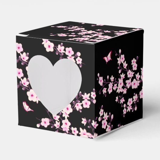 Cherry Blossom Pink Black Gevor Box Geschenkschachtel (Vorderseite)