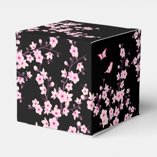 Cherry Blossom Pink Black Gevor Box Geschenkschachtel (Rückseite)