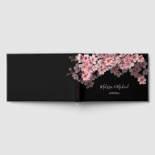 Cherry Blossom Pink Black Wedding Gästebuch (Voll)