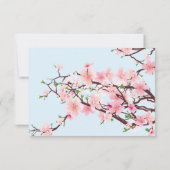 Cherry Blossom Pink Blue Wedding RSVP Card (Rückseite)