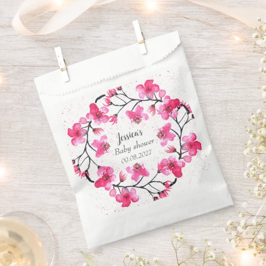 Cherry Blossom Pink Blume Baby Shower Girl Geschenktütchen (Ausgeschnitten)