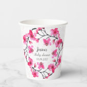 Cherry Blossom Pink Blume Baby Shower Girl Pappbecher (Vorderseite)