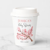 Cherry Blossom Pink Blume Baby Shower Girl Pappbecher (Vorderseite)