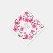 Cherry Blossom Pink Blume Baby Shower Girl Serviette (Ecke)
