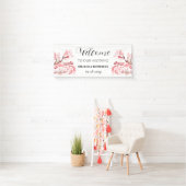 Cherry Blossom Pink Blume Rustikale Hochzeit Banner (Insitu)