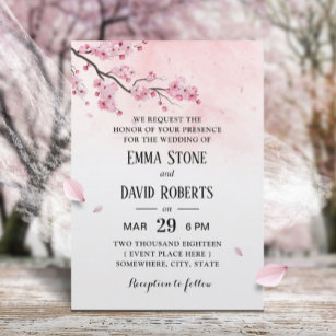 Cherry Blossom Pink Blumenzehen Einladung