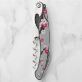 Cherry Blossom Pink Blütenblümchen Kellnermesser (Vorderseite)