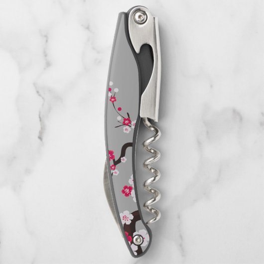 Cherry Blossom Pink Blütenblümchen Kellnermesser (Rückseite)