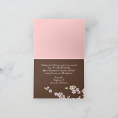 Cherry Blossom Pink & Brown Vielen Dank Karten (Innenseite)