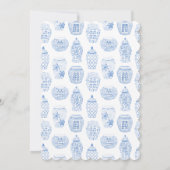 Cherry Blossom Pink Chinoiserie Brautparty Einladung (Rückseite)