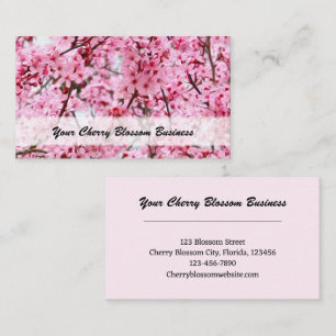 Cherry Blossom Pink Floral Art Visitenkarte