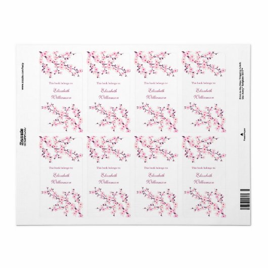 Cherry Blossom Pink Floral Buchzeichen (Vorne)