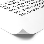 Cherry Blossom Pink Floral Hochzeitstabelle Poster (Ecke)