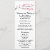 Cherry Blossom Pink Floral Wasserfarbe Hochzeit Programm (Vorderseite)