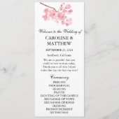 Cherry Blossom Pink Floral Wasserfarbe Hochzeit Programm (Vorderseite)