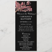 Cherry Blossom Pink Floral Wasserfarbe Hochzeit Programm (Vorderseite)