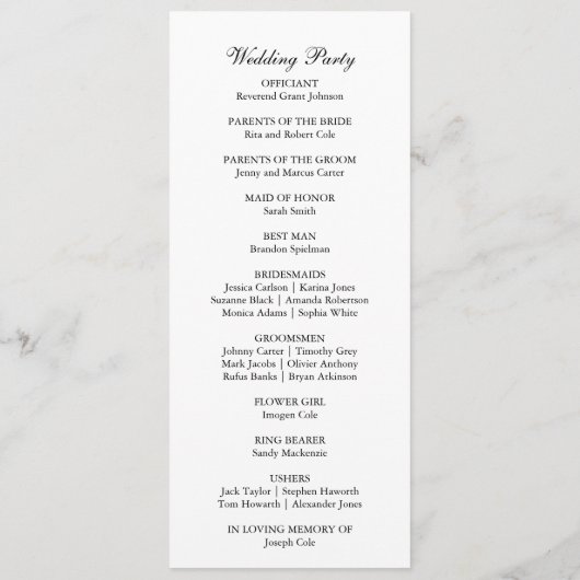 Cherry Blossom Pink Floral Wasserfarbe Hochzeit Programm (Rückseite)