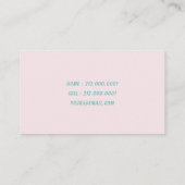 Cherry Blossom Pink Floral Wasserfarbe Mommekarte Telefonnummerkarte (Rückseite)