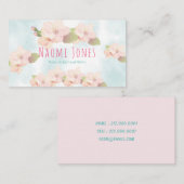 Cherry Blossom Pink Floral Wasserfarbe Mommekarte Telefonnummerkarte (Vorne/Hinten)
