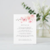 Cherry Blossom Pink Floral Wedding Details Begleitkarte (Stehend Vorderseite)