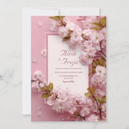 Cherry Blossom Pink Floral Wedding Einladung