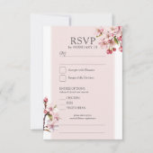 Cherry Blossom Pink Floral Wedding Entree und RSVP Karte (Vorderseite)