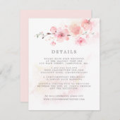 Cherry Blossom Pink Floral Wedding Guest Details E Begleitkarte (Vorne/Hinten)