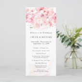 Cherry Blossom Pink Floral Wedding Programm (Stehend Vorderseite)