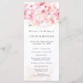 Cherry Blossom Pink Floral Wedding Programm (Vorderseite)