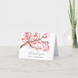 Cherry Blossom Pink Floral Wedding Vielen Dank Dankeskarte