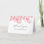 Cherry Blossom Pink Floral Wedding Vielen Dank Dankeskarte (Vorderseite)
